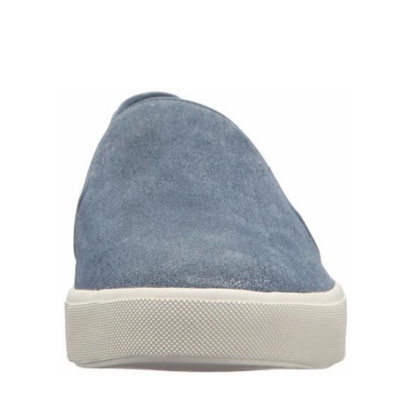 Vince Blair Embossed Suede Sneaker Slip On Denim Indigo Shoe - Picture 11 of 12